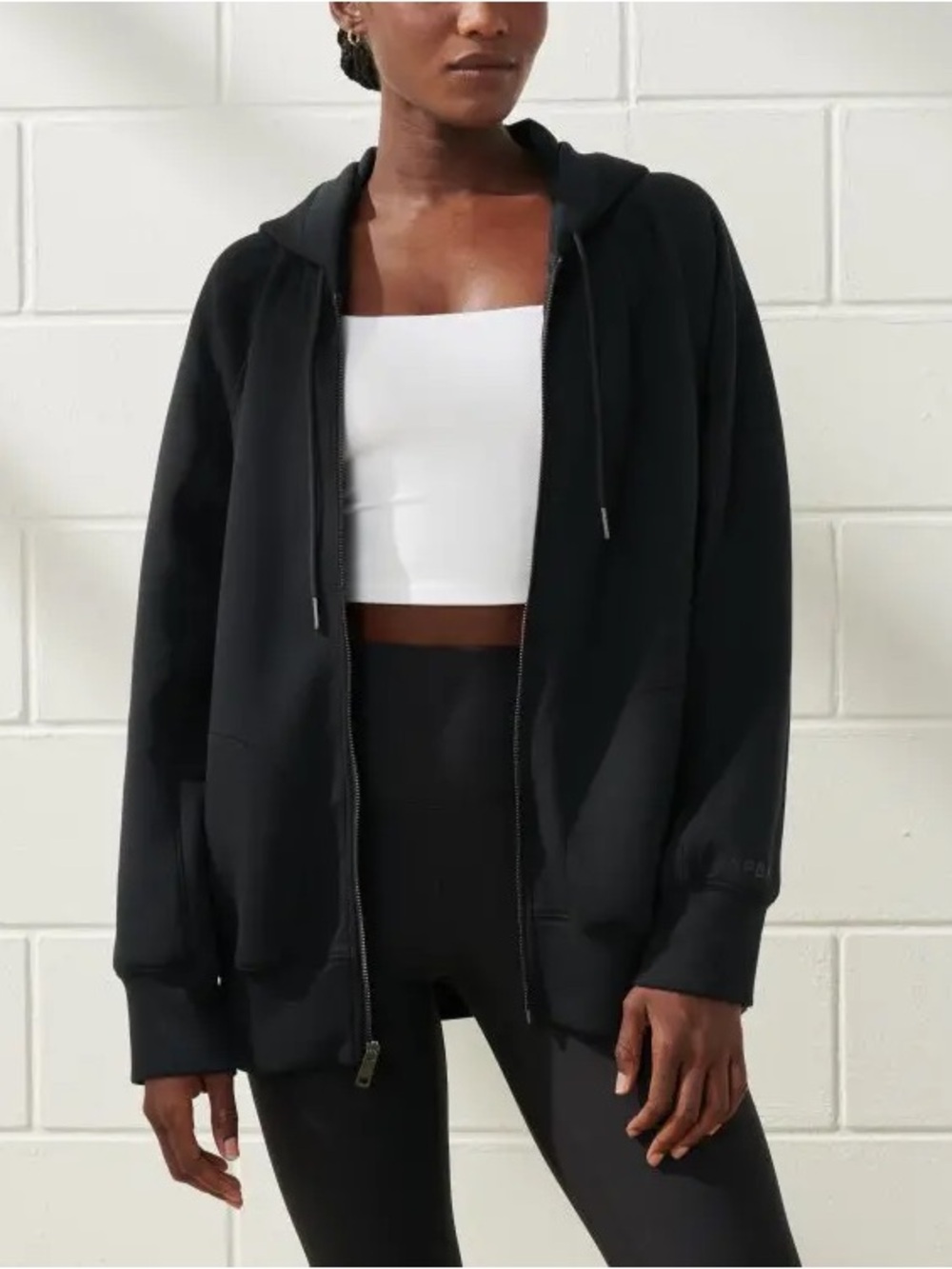 YPB (Abercrombie & Fitch) | Oversized Black Zip up Hoodie Unisex